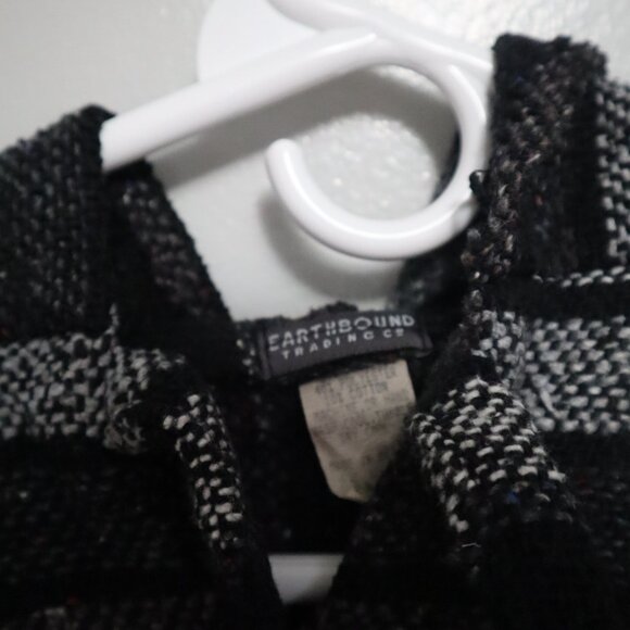 EARTHBOUND Woven Mexican Baja Hoodie Poncho Pullover Sweater - Picture 5 of 6